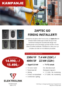 ElektroLink installerer Zaptec Go elbillader